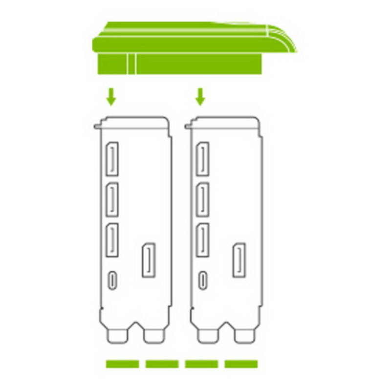 Мост (Bridge) для организации совместной работы двух видеокарт. NVLINKX16-2SLOT-PB