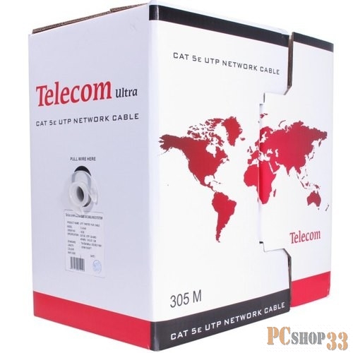Кабель Telecom Ultra Base UTP 4 пары кат.5е медь (бухта 305м/1000FT) p/n: CU545
