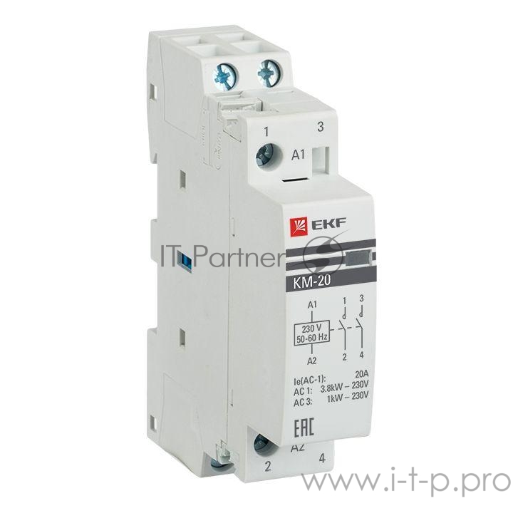EKF km-1-20-20 Контактор модульный КМ 20А 2NO (1 мод.) PROxima