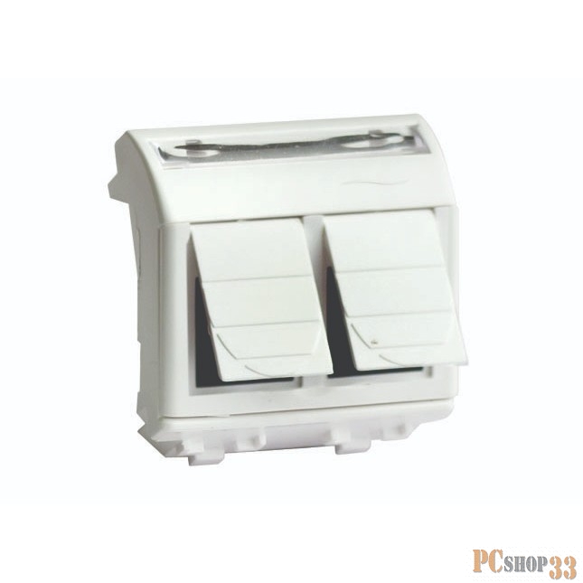 Dkc 76656B Ком.роз. двойная R J 45 кат.5e, Brava, белая, 2мод