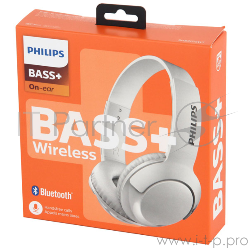 Наушники накладные Philips SHB3075WT белый беспроводные bluetooth (оголовье)