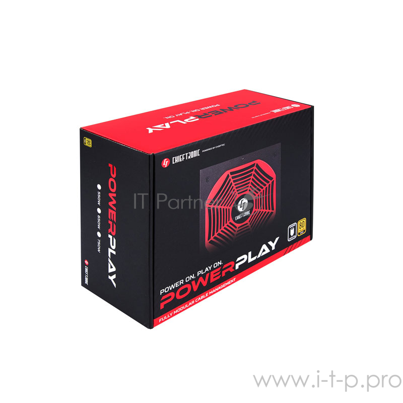 Блок питания Chieftec CHIEFTRONIC PowerPlay GPU-750FC (ATX 2.3, 750W, 80 PLUS GOLD, Active PFC, 140mm fan, Full Cable Management, LLC design, Japanese capacitors) Retail