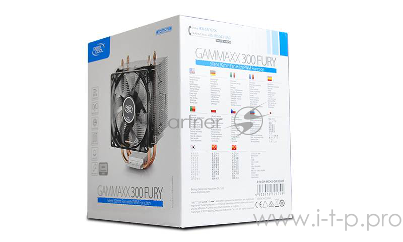 Устройство охлаждения(кулер) Deepcool GAMMAXX 300 FURY Soc-FM2+/AM2+/AM3+/AM4/1150/11 4-pin 18-21dB Al+Cu 130W 435gr LED Ret