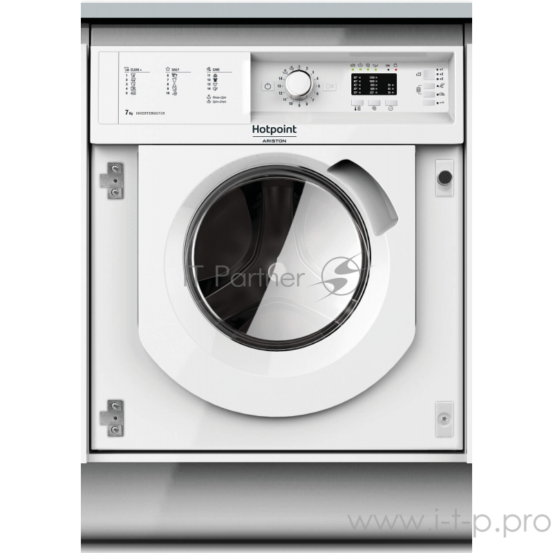 Встраиваемая стиральная машина Hotpoint-Ariston BI WMHL 71283 EU 60х54х82, Загрузка 7 кг, 1200 об/мин, Super Silent, Night Cycle, 15min, Регулируемый термостат и , 16 программ, Легкая глажка, дополнительное полоскание, Super Wash, таймер отложенног