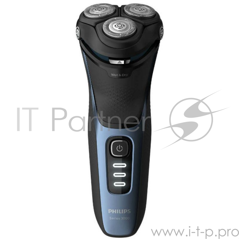 Электробритва Philips S3232/52 / Сухой/влажный тип бритья. Система лезвий PowerCut, плавающие головки 5D, откидной триммер, мягкий чехол. Питание аккумулятора (Li-ion): 60 минут бритья / 1 час зарядки. Трехуровневый LED индикатор. Бесповодной режим р