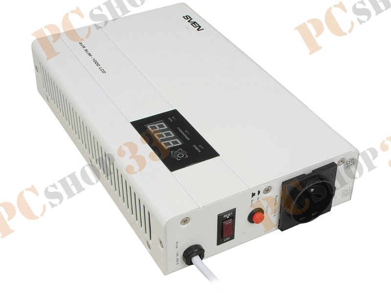 Стабилизатор напряжения Sven AVR Slim-1000 LCD, настенный, белый