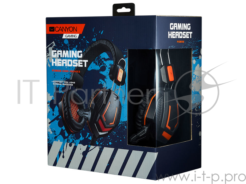 Гарнитура CANYON (3.5mm jack, микрофон,регулятор громкости,2M) чёрный (7XCNDSGHS3)