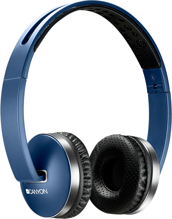 Гарнитура CANYON Wireless Foldable Headset, Bluetooth 4.2, Blue, cable length 0.16m, 175*70*175mm, 0.149kg
