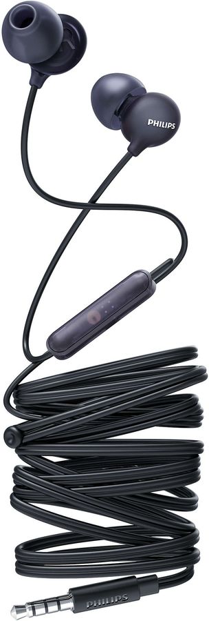 Гарнитура PHILIPS SHE2405BK/00 / Микрофон / Проводная вакуумная / Вкладыши / Сменные накладки / Mini-jack 3.5 мм. / Кабель 1.2 м. / Черный