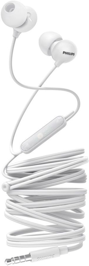 Гарнитура PHILIPS SHE2405WT/00 / Микрофон / Проводная вакуумная / Вкладыши / Сменные накладки / Mini-jack 3.5 мм. / Кабель 1.2 м. / Белый