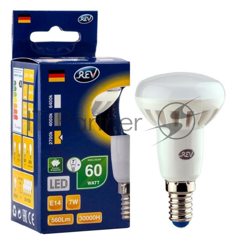 Лампа светодиодная REV RITTER 32363 1 7Вт E14 600лм 2700К теплый свет
