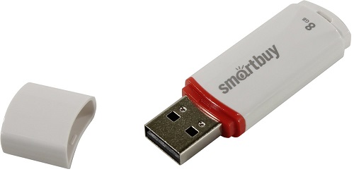 Внешний накопитель 8Gb USB Drive <USB2.0> Smartbuy Crown White COMPACT (SB8GBCRW-W_С)