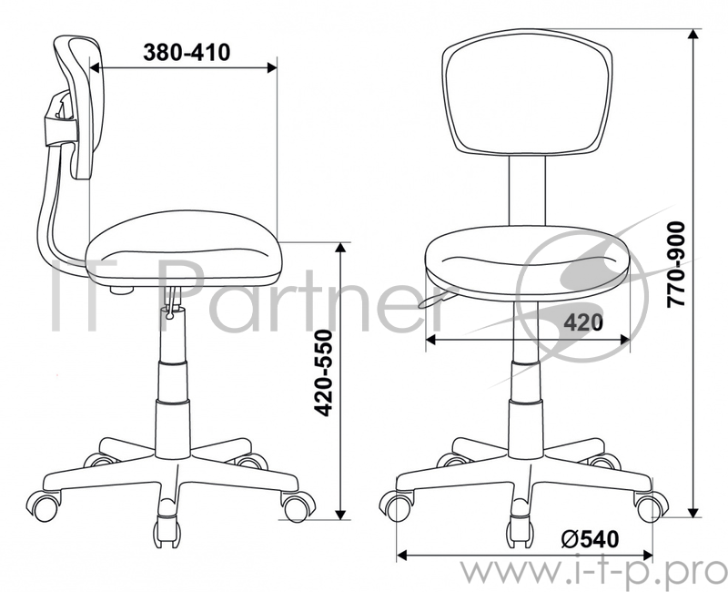 Кресло детское Бюрократ CH-W299/PK/TW-13A спинка сетка розовый TW-06A TW-13A (пластик белый)
