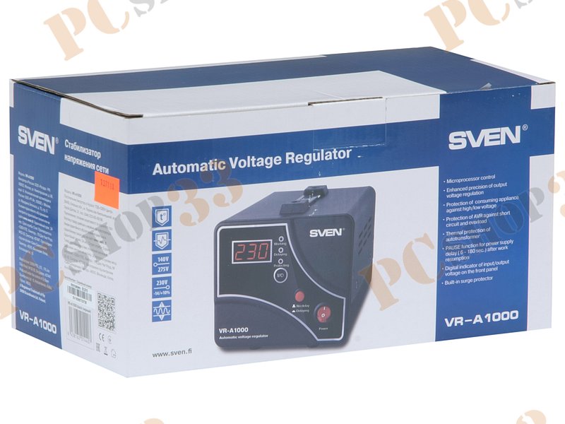 Стабилизатор напряжения Sven VR-A1000, черный