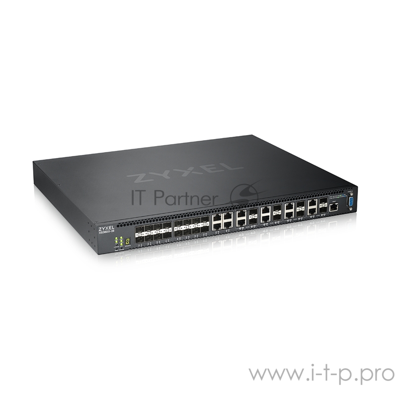 Коммутатор Zyxel XS3800-28 L2+ switch , 4xRJ-45: 1 / 2.5 / 5 / 10G, 8xCombo (SFP: 1 / 10G, RJ-45: 1 / 2.5 / 5 / 10G), 16xSFP +