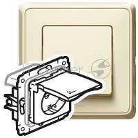 Розетка Cariva IP44 сл. кость Розетка Cariva IP44 сл. кость