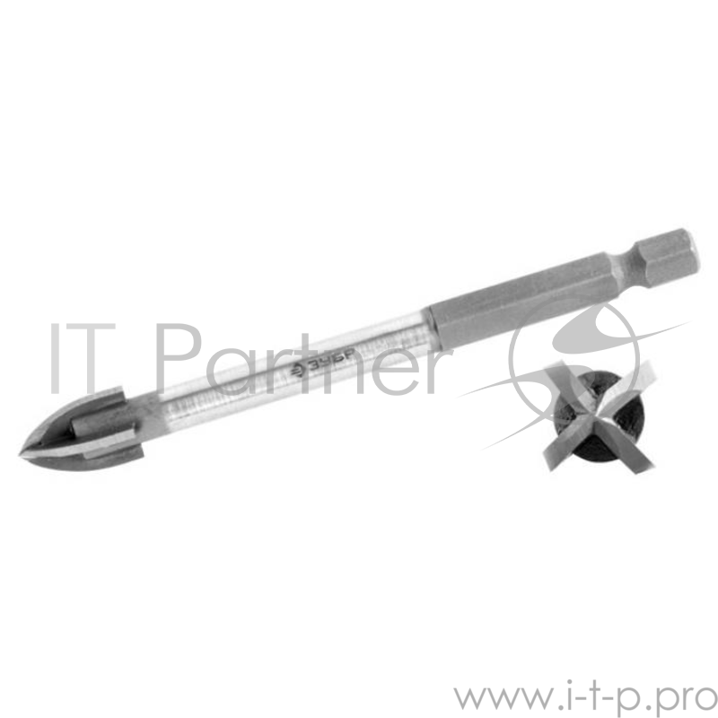 Сверло ЗУБР 29845-03 ЭКСПЕРТ по кафелю керамике с четырьмя режущими лезвиями 3мм