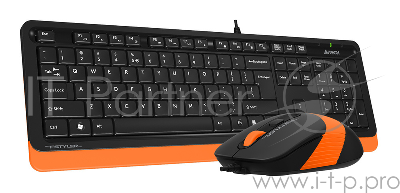 Клавиатура + мышь A4 Fstyler F1010 клав:черный/оранжевый мышь:черный/оранжевый USB Multimedia