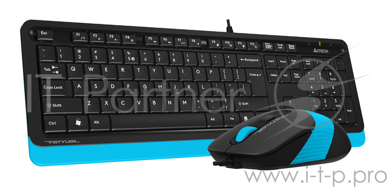 Клавиатура + мышь A4 Fstyler F1010 клав:черный/синий мышь:черный/синий USB Multimedia