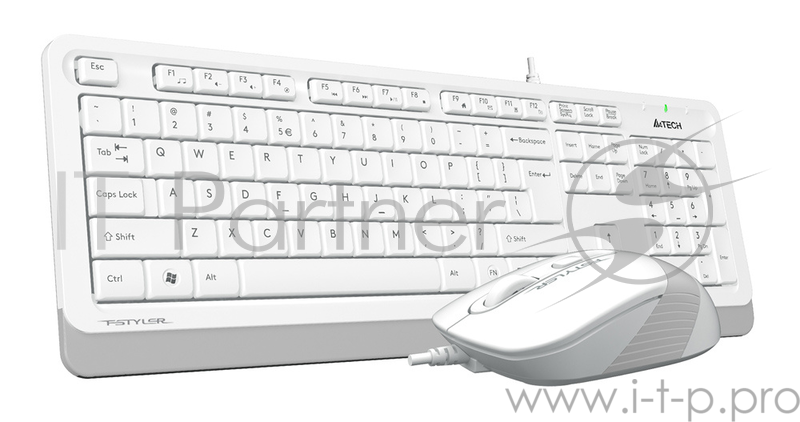 Клавиатура + мышь A4 Fstyler F1010 клав:белый/серый мышь:белый/серый USB Multimedia