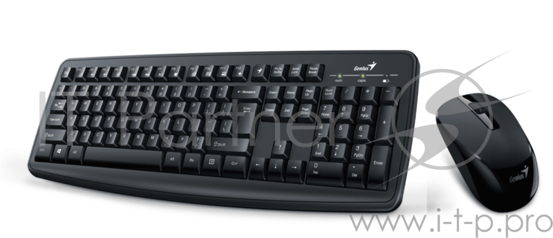 Комплект клавиатура + мышь Genius KM-200 wired kombo / Optical mice, 3 buttons, 1000 DPI / Compatible with Windows® 7, 8, 8.1, 10 / Mac. OS X 10.8 or later / Cable length 1.5m