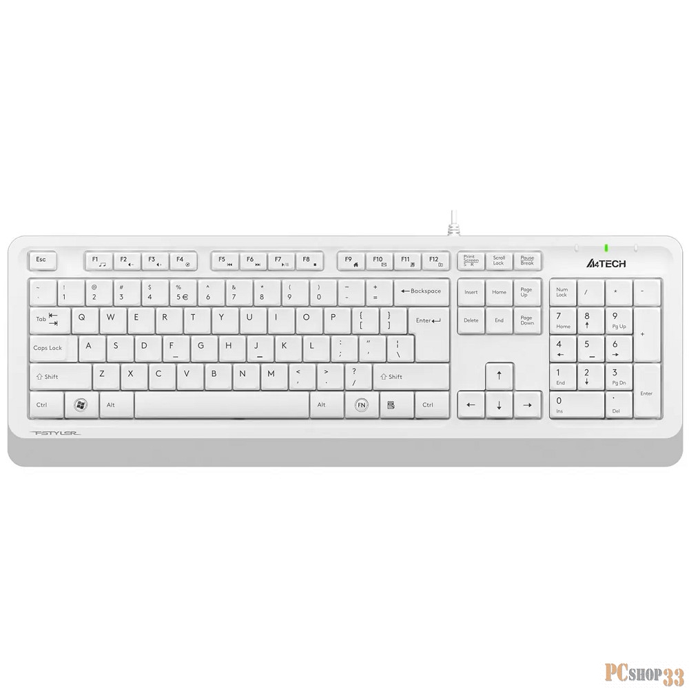 Клавиатура A4 Fstyler FK10 белый/серый USB Multimedia