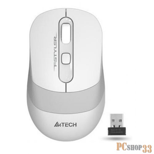 Мышь A4 Fstyler FG10 белый/серый оптическая (2000dpi) беспроводная USB (3but)