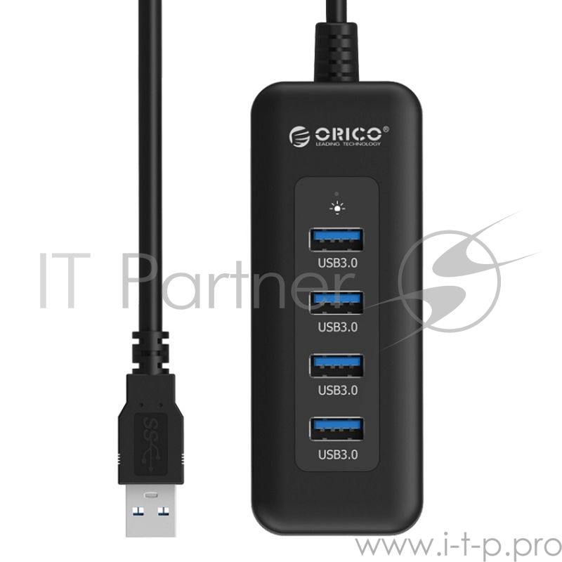 Концентратор USB Orico U3R1H4-BK4 порта USB 3.0 черный
