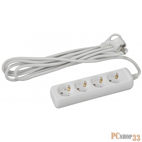 ЭРА Б0028374 Удлинитель U-4e-3m-3x1 с заземлением 4 гнезда 3 м {полипропилен, 3х1 мм2}