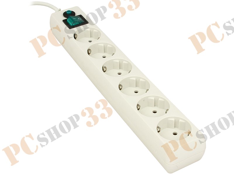 Сетевой фильтр на 6 розеток Гарнизон EHW-15, белый (5.0м)