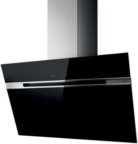 Вытяжка ELICA STRIPE BL/A/90/LX / Декоративный дизайн, наклонная, 90 см, сенсорное управление, 1200 куб. м. , черное стекло+антрацит