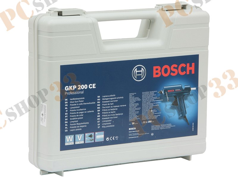 Клеевой пистолет Bosch GKP 200 CE Professional 0601950703 (220В, 200град., 11мм) + набор сопел + 8 стержней + кейс