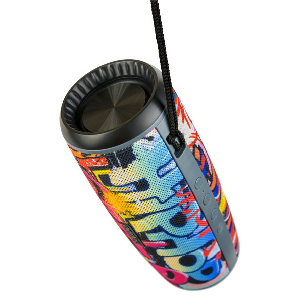 Perfeo Bluetooth-колонка HIP HOP FM, microSD, USB, AUX, мощность 12Вт, 2600mAh, граффити PF_A4336