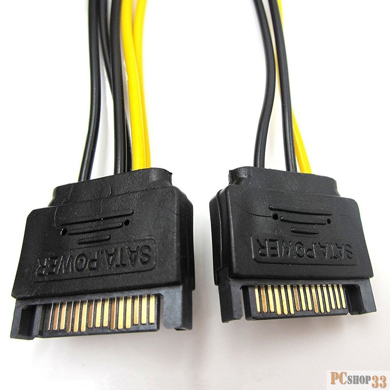 ORIENT C588, Переходник питания для PCI-Ex видеокарт 2 x SATA 15pin (M) -> 8pin (6pin+2pin)