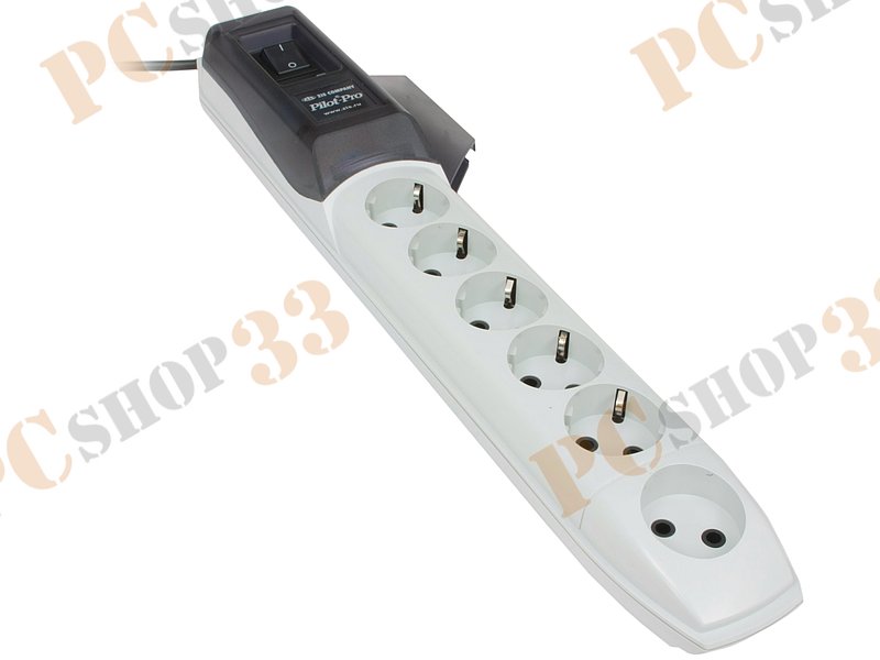 Сетевой фильтр на 6 розеток ZIS Pilot-Pro, белый (10.0м)