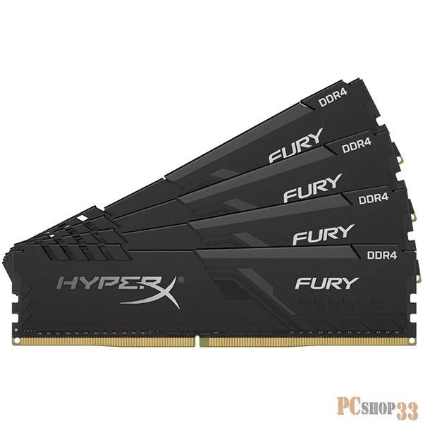 Модуль памяти Kingston DRAM 16GB 2666MHz DDR4 CL16 DIMM (Kit of 4) HyperX FURY Black EAN: 740617296570
