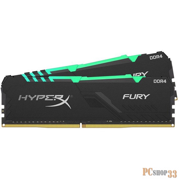 Модуль памяти Kingston DRAM 32GB 2400MHz DDR4 CL15 DIMM (Kit of 2) HyperX FURY RGB EAN: 740617293159