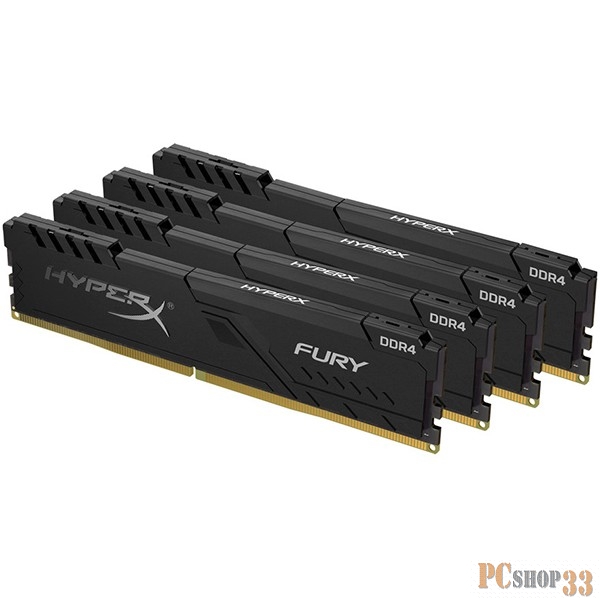 Модуль памяти Kingston DDR 4 DIMM 32Gb PC27733, 3466Mhz, Kingston HyperX FURY Black CL16 (Kit of 4) (HX434C16FB3K4/32) (retail)