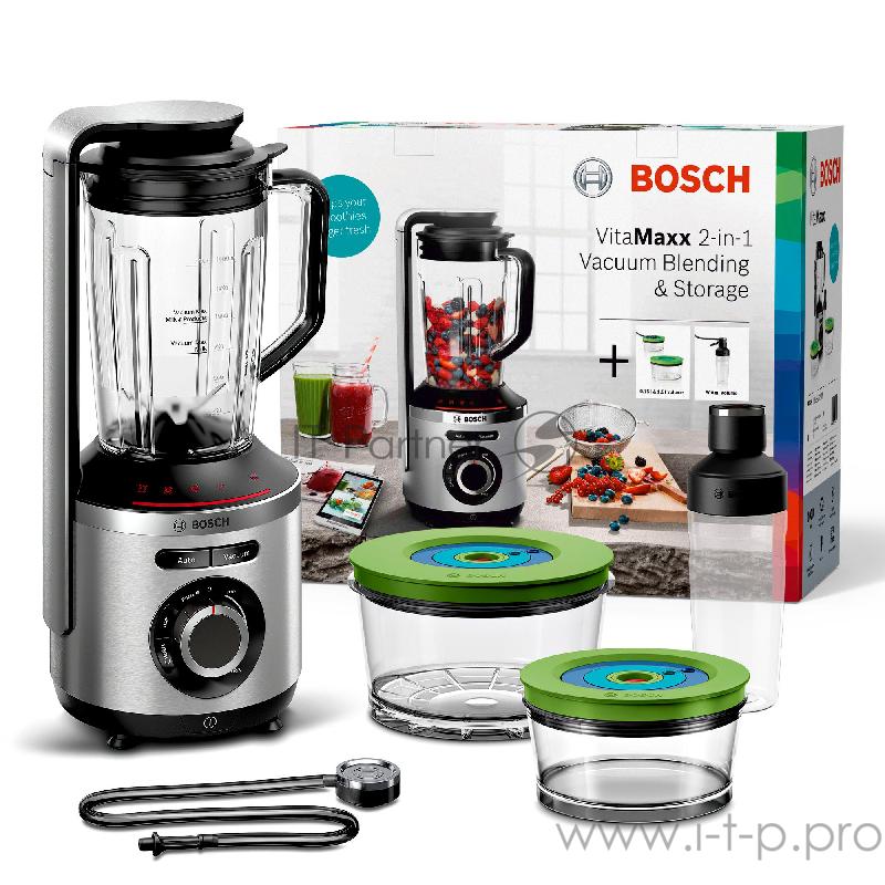 Блендер BOSCH Блендер BOSCH/ 1000Вт, Vacuum (создание вакуума), дробление льда, чистка 2 вакуумных контейнера объёмом 1,5 л и 0,75 л, дорожная бутылка 500 мл