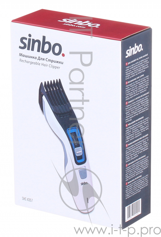 Машинка для стрижки Sinbo SHC 4357 белый/черный (насадок в компл:1шт)