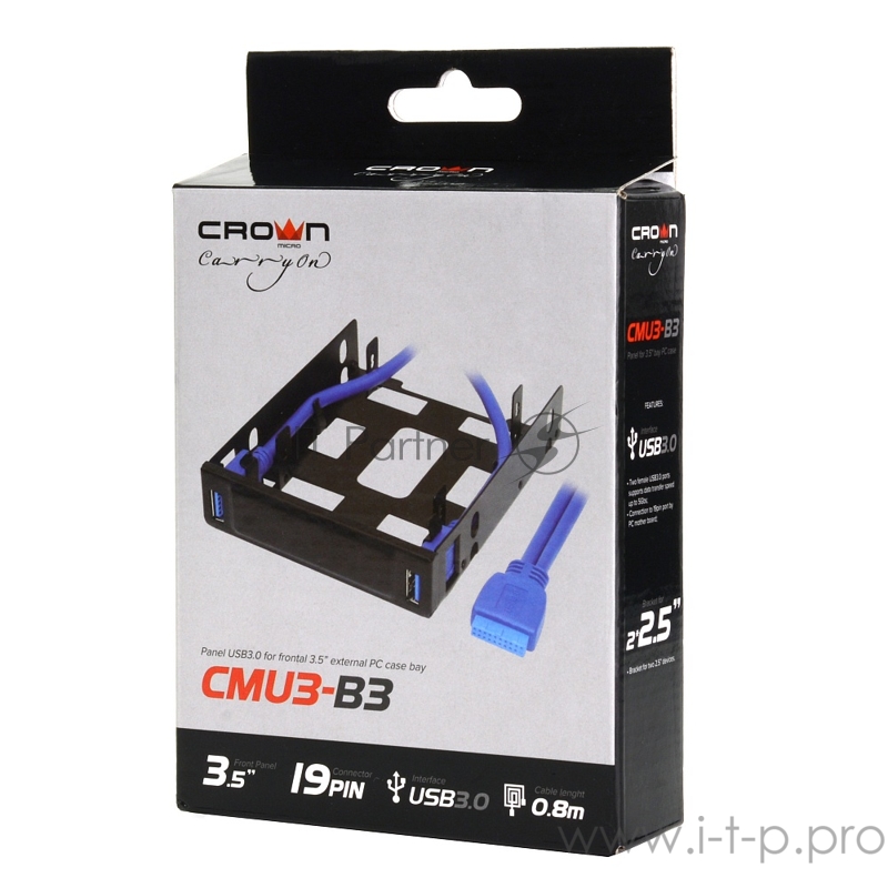 CMU3-B3 панель с двумя портами USB 3.0 в слот 3.5 компьютерного корпуса и слот 2*2.5