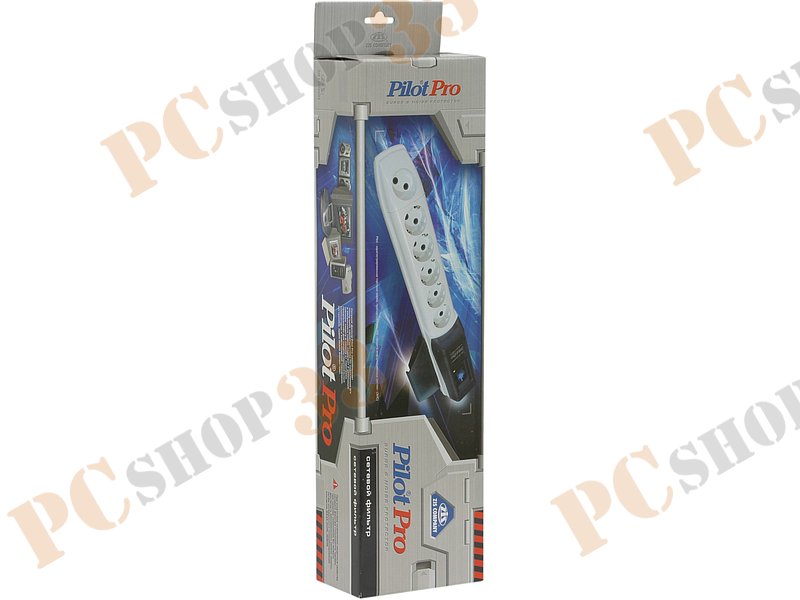 Сетевой фильтр на 6 розеток ZIS Pilot-Pro, белый (3.0м)