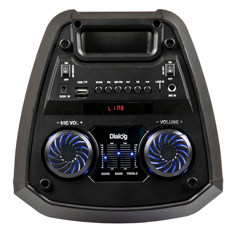 Dialog Oscar AO-12 1.0, 30W RMS, Караоке с микрофоном, BT+FM+USB+SD+LED