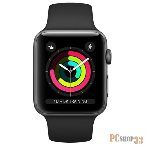 Умные часы Apple Watch Series 3 42mm Space Grey Aluminium with Black Sport Band MQL12RU/A