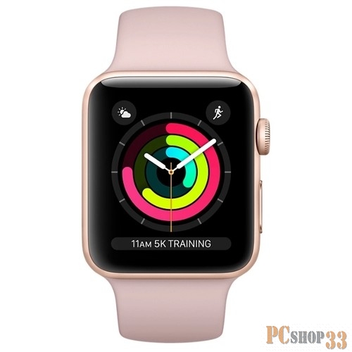 Умные часы Apple Watch Series 3 38mm Gold Aluminium with Pink Sand Sport Band MQKW2RU/A