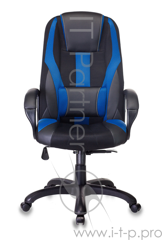 Кресло игровое Бюрократ VIKING-9/BL+BLUE черный/синий искусственная кожа