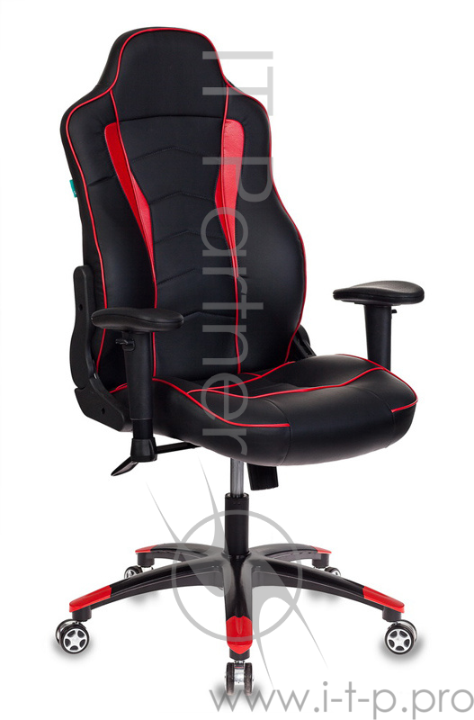 Кресло игровое Бюрократ VIKING-3/BL+RED черный/красный искусственная кожа