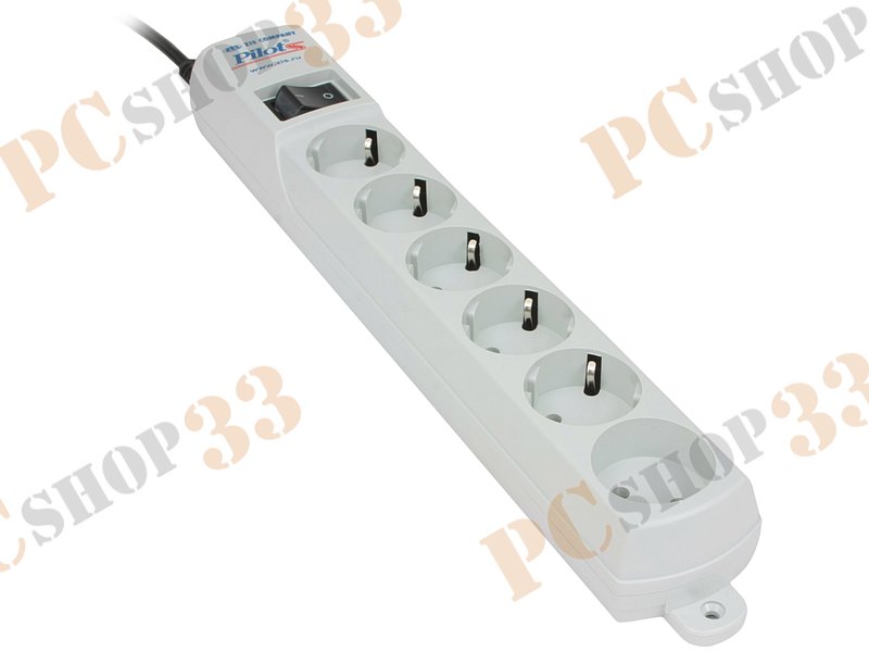 Сетевой фильтр на 6 розеток ZIS Pilot S, белый (7.0м)