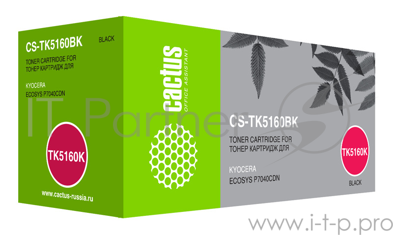 Картридж лазерный Cactus CS-TK5160BK черный (16000стр.) для Kyocera Ecosys P7040cdn