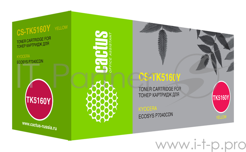 Картридж лазерный Cactus CS-TK5160Y желтый (12000стр.) для Kyocera Ecosys P7040cdn